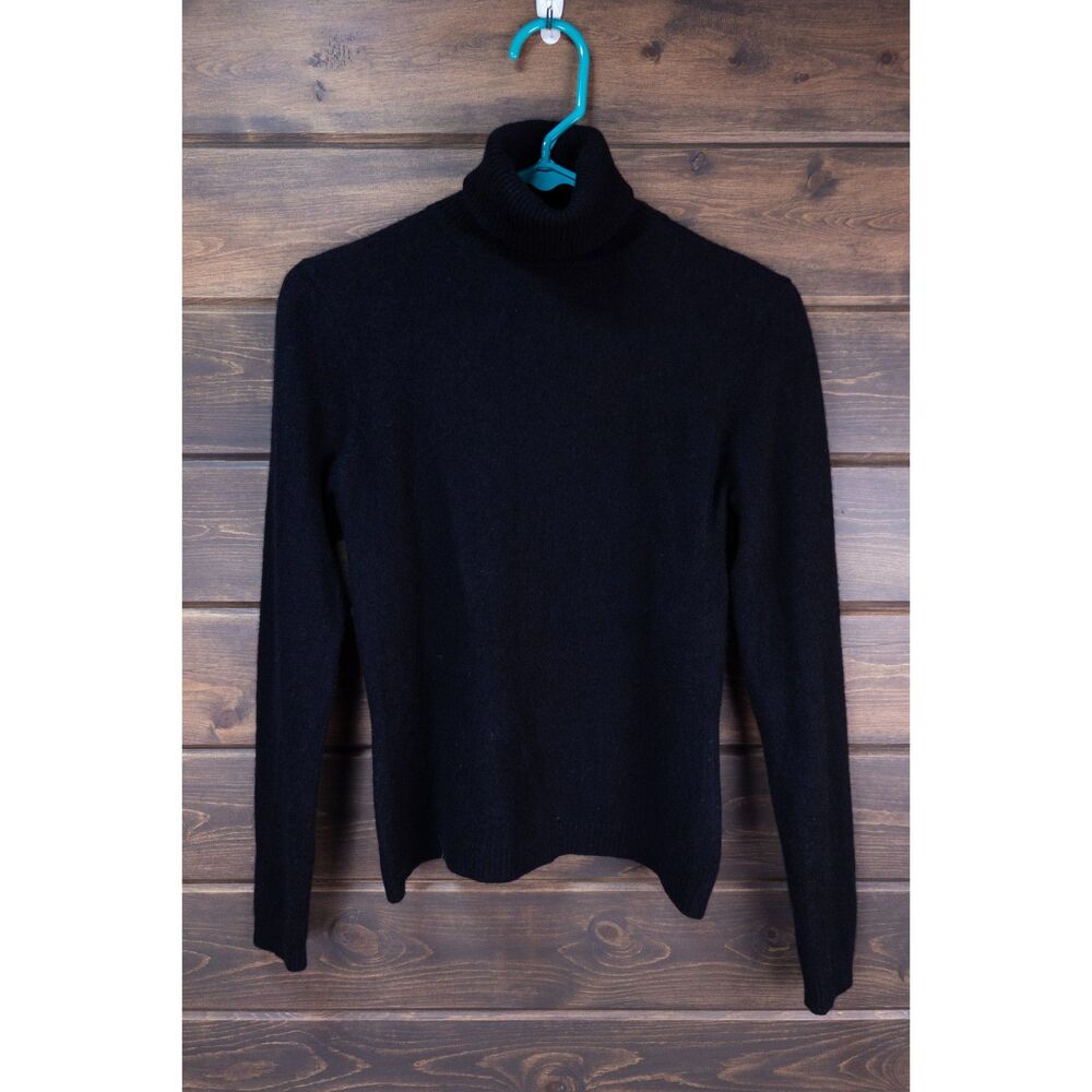 Marshall Fields Cashmere Black Turtleneck Sweater Womens Small 100% Cashmere